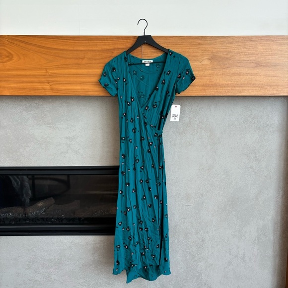 NWT BILLABONG TEAL BLUE WRAP DRESS, SIZE XS - Picture 4 of 12